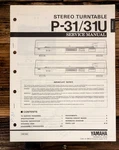 Yamaha P-31U Record Player / Turntable Service Manual *original*. Fixed Price $24.97.