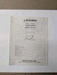 Mitsubishi Model DP-EC7 Turntable Service Manual D-4976. Fixed Price $64.95.
