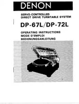 Denon DP-72L Turntable Owners Manual. Fixed Price $22.24.