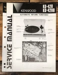 Kenwood KD-42RB Record Player / Turntable Service Manual *original*. Fixed Price $14.97.