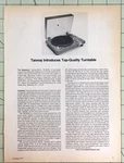 1975 Tannoy TM-55DD Turntable Consumer Guide New Equipment Report. Fixed Price $12.95.