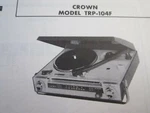 Crown TRP-104F Record Player Radio Photofact. Fixed Price $6.50.