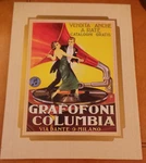 Grafofoni Columbia Italian Print Dancers Record Player Double Matted C1920 Nf. Fixed Price $30.00.
