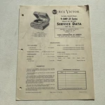 Rca Victor Portable Record Player 9-EMP-21 Series Service Data Sheet 1957. Fixed Price $8.09.