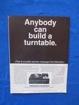 Marantz SLT-12U Turntable Magazine Ad Audio Sept 1968. Fixed Price $11.37.