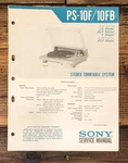 Sony PS-10FB Record Player / Turntable Service Manual *original*. Fixed Price $19.97.