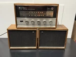 Vintage Penncrest 5905 Am/fm Stereo Receiver W/ Speakers Wood Cabinet Tested. Fixed Price $149.99.