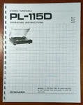Pioneer PL-115D Turntable Owners Manual. Fixed Price $13.95.