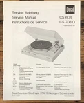 Dual Cs 608 708 Q Record Player / Turntable Service Manual *original*. Fixed Price $24.97.
