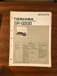 Toshiba SR-Q200 Record Player / Turntable Service Manual *original*. Fixed Price $19.97.