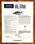Pioneer PL-750 PL-705 Turntables Operating Instructions Manual 12 Pages Original. Fixed Price $12.88.