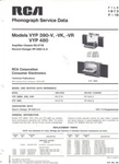 Rca Service Manual For Vyp 390-V -vk Vr 480. Fixed Price $22.99.