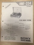 Sony Preliminary Service Manual For The HMF-334 Stereo Music System Repair. Fixed Price $10.98.