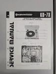 Kenwood KD-7X Quartz Pll Direct Drive Full Auto Turntable Service Manual D-5498. Fixed Price $54.95.