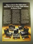 1972 Panasonic Stereos Ad SE-850, SE-1099, SE-990, SE-970, SE-3080. Fixed Price $17.99.