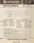 Hitachi Model SDT-9622H / ST-9622C Service Manual Original. Fixed Price $20.00.