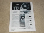 Thorens TDK-101 Turntable Ad, 1959, Page, Article, Specs, Info, TD-134,TD-184. Fixed Price $9.99.