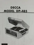 Sams Photofact Repair Service Parts Manual For Decca DP-485 Turntable. Fixed Price $11.00.