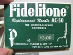 Nos Fidelitone AC-50 Phono Needle New In Box Webster Chicago NE-214 / NE-215. Fixed Price $7.23.