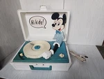 Vintage Mickey Mouse Sears Solid State Record Player And Carrying Case - Turns. Fixed Price $49.97.