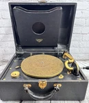 Antique Victrola No 4 Portable Talking Machine Record Player Needle Case Works. Fixed Price $180.00.