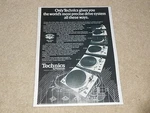 Technics Turntable Ad, 1977, SL-1400,SL-1300,SL-1500,SL-1350,SL-1200, Page. Fixed Price $9.99.