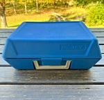 Vintage Dejay SP20 Record Player Blue Powers On, Spins, Sound Not Tested. Fixed Price $20.00.