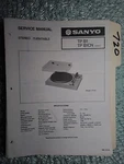 Sanyo TP-B1 Service Manual Original Repair Book Stereo Turntable Record Player. Fixed Price $25.00.