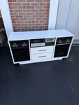Vintage Total Sound System Stereo Console 8-TRACK Am/fm Radio Mcm White Asis. Fixed Price $187.20.