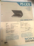 Sony PS-LX20 Record Player / Turntable Service Manual *original*. Fixed Price $10.00.
