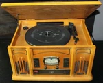 Excalibur RD54 Record Player Cd Am/fm Radio Combo Portable Cabinet Walnut. Fixed Price $49.00.