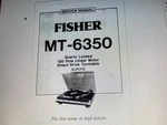 The Fisher MT-6350 Service Manual Digital. Fixed Price $5.99.