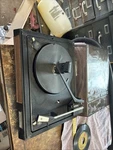 Vintage Montgomery Ward Airline GEN2931A Record Player Wooden Base. Fixed Price $60.00.