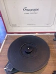 Vintage Champagne Builtin Speaker Turntable Record Player Model 136K. Fixed Price $49.00.