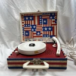 Rare Vintage Dejay Record Player Stars And Stripes SP10 Works. Fixed Price $58.00.