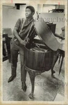 1971 Press Photo Walter Hendricks Showing Antique Mahogany Cabinet Record Player. Fixed Price $24.99.