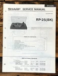 Sharp RP-25 Record Player / Turntable Service Manual *original*. Fixed Price $19.97.