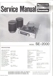 Panasonic Service Manual For SE-2000. Fixed Price $22.99.