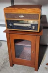 1BYONE Nostalgic Wooden Turntable, Cd, Cassett Tape, Am Fm Radio Usb & Bluetooth. Fixed Price $145.00.