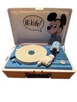 Vintage Mickey Mouse Sears Solid State Record Player And Carrying Case. Fixed Price $59.99.