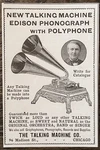 Edison Phonograph W/polyphone Twice As Loud The Talking Machine Co 1899 Print Ad. Fixed Price $14.95.