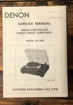 Denon DP-55K Record Player / Turntable Service Manual *original*. Fixed Price $34.97.