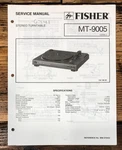 Fisher MT-9005 Record Player / Turntable Service Manual *original*. Fixed Price $24.97.