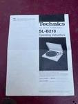Technics SL-B210 Original Operating Instructions Manual. Fixed Price $10.00.