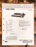 Sony PS-LX355 Record Player / Turntable Service Manual *original*. Fixed Price $19.97.
