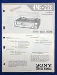 Original Sony Service Manual / HME-228 Stereo Music System Preliminary. Fixed Price $14.95.