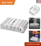 Portable ST-838 80W Audio Amplifier 2.1CH With Rca & Aux Inputs, Silver Finish. Fixed Price $36.89.