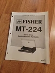Fisher Mt 224 Turntable Service Manual Repair. Fixed Price $19.99.