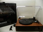 Wockoder Retro Vinyl Turntable Record Player Stereo Speakers Bluetooth Function. Fixed Price $85.00.
