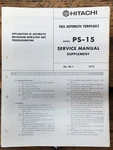 Hitachi PS-15 Record Player / Turtnable Supp. Service Manual *original*. Fixed Price $19.97.